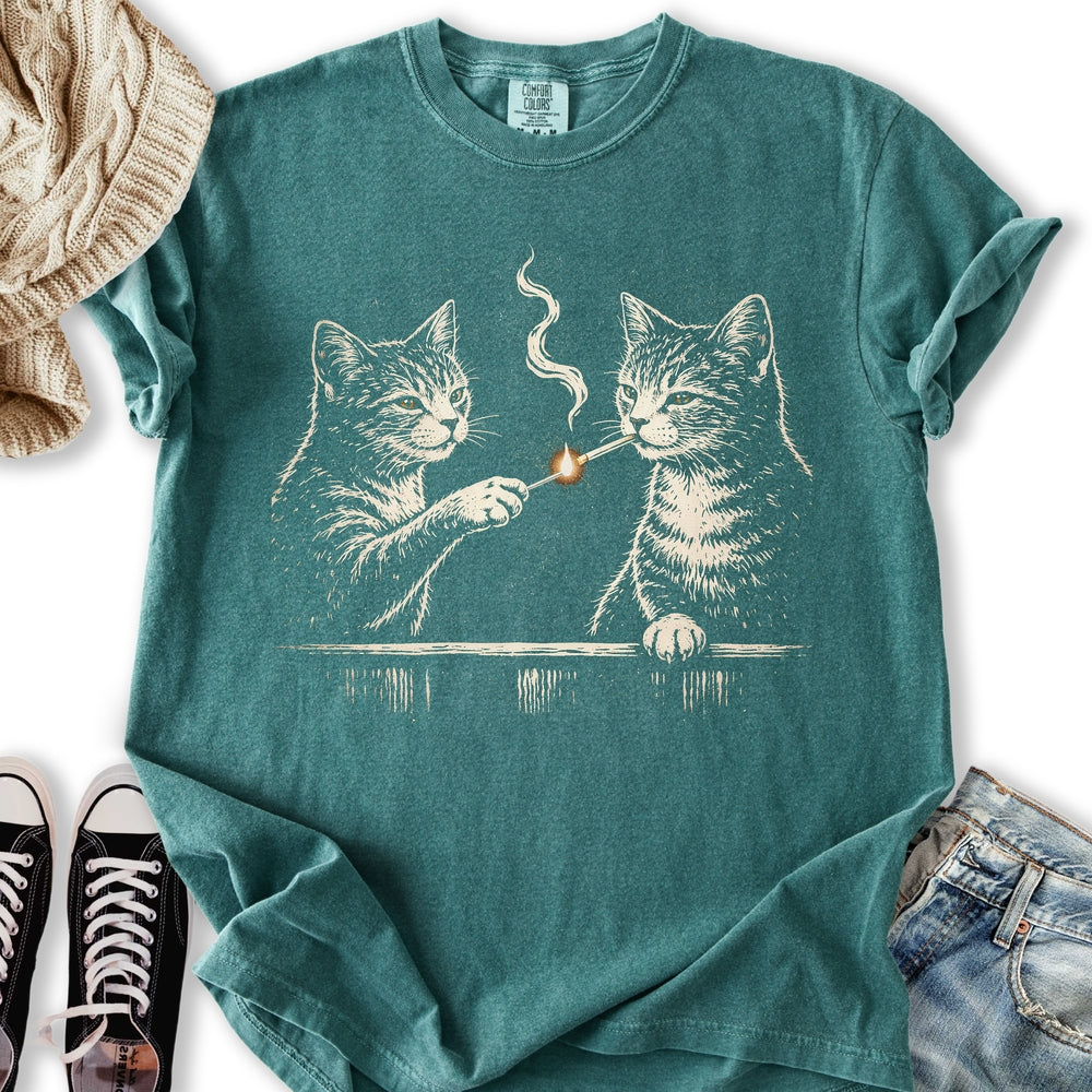 Smoking Cats - Adult & Kids T-Shirts, Sweatshirts & Hoodies apparel design preview 2