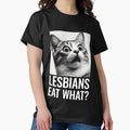 Lesbians Eat What? Funny LGBTQ+ Pride Joke Playful - Adult & Kids T-Shirts, Sweatshirts & Hoodies apparel design preview 1