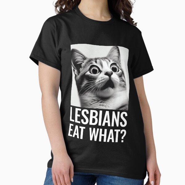 Lesbians Eat What? Funny LGBTQ+ Pride Joke Playful - Adult & Kids T-Shirts, Sweatshirts & Hoodies apparel design preview 1