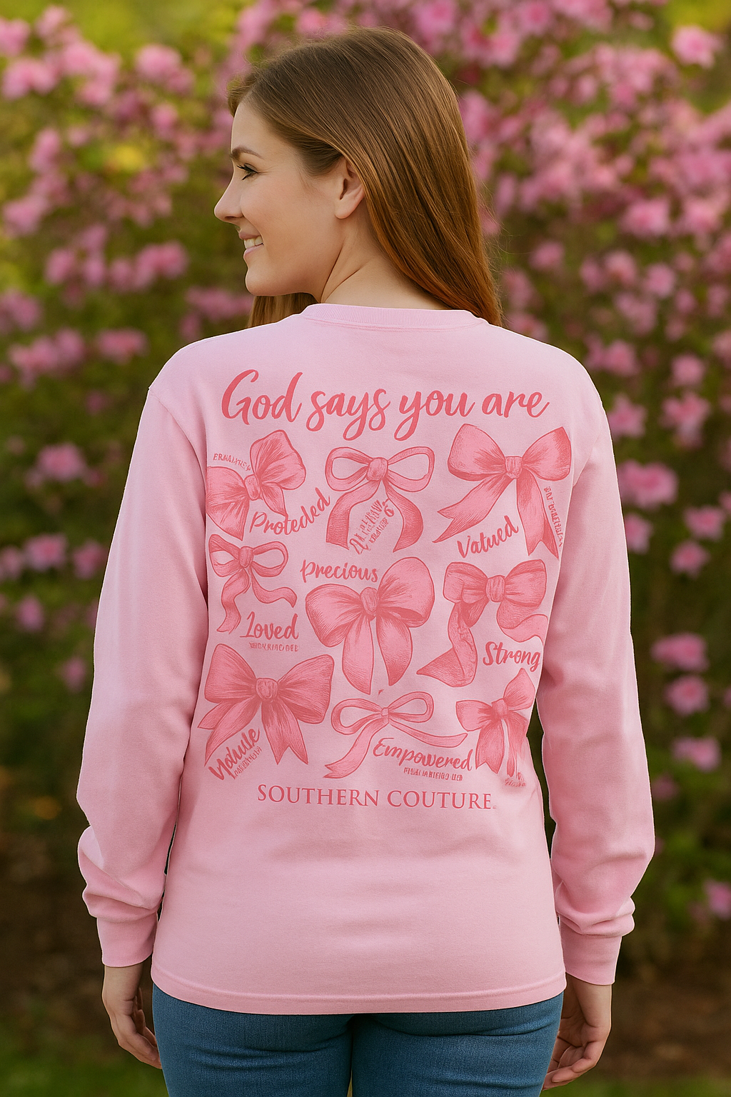Southern Couture God Says You Are Bows Comfort Colors - Adult & Kids T-Shirts, Sweatshirts & Hoodies apparel design preview 1