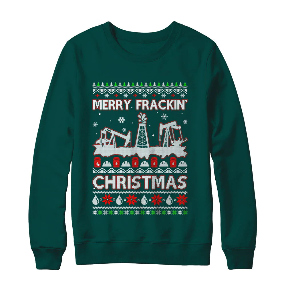 Oilfield merry frackin Christmas sweater product image 2