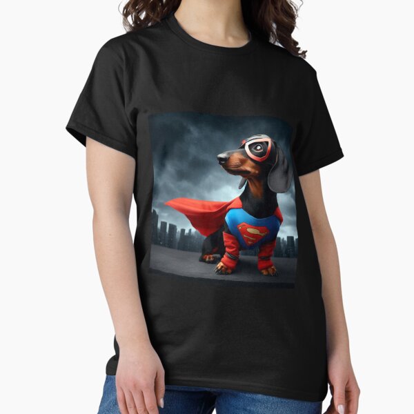 Superhero Dachshund: Tiny Hero, Big Bark - Adult & Kids T-Shirts, Sweatshirts & Hoodies apparel design preview 1