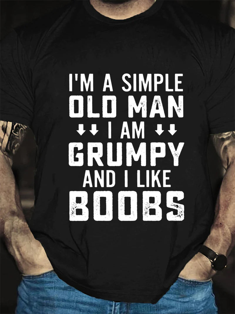 I'm A Simple Old Man Print Men Slogan - Adult & Kids T-Shirts, Sweatshirts & Hoodies apparel design preview 3