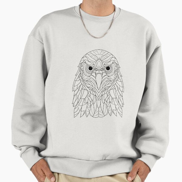 Abstract Hawk Essence: Intricate Line Art - Adult & Kids T-Shirts, Sweatshirts & Hoodies apparel design preview 1