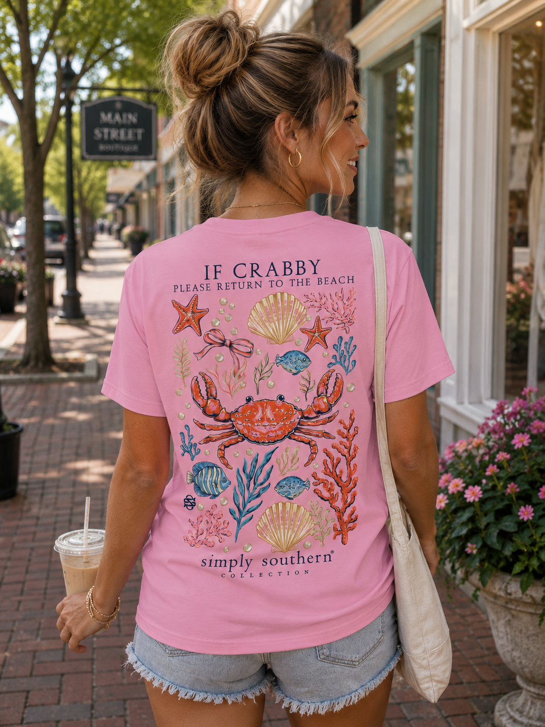 Simply Southern Crabby Beach Tearose - Adult & Kids T-Shirts, Sweatshirts & Hoodies apparel design preview 1