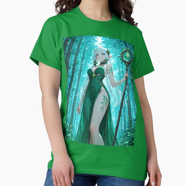 ALVA: Anime Forest Elf Mage Fantasy Girl Poster - Adult & Kids T-Shirts, Sweatshirts & Hoodies apparel design preview 1