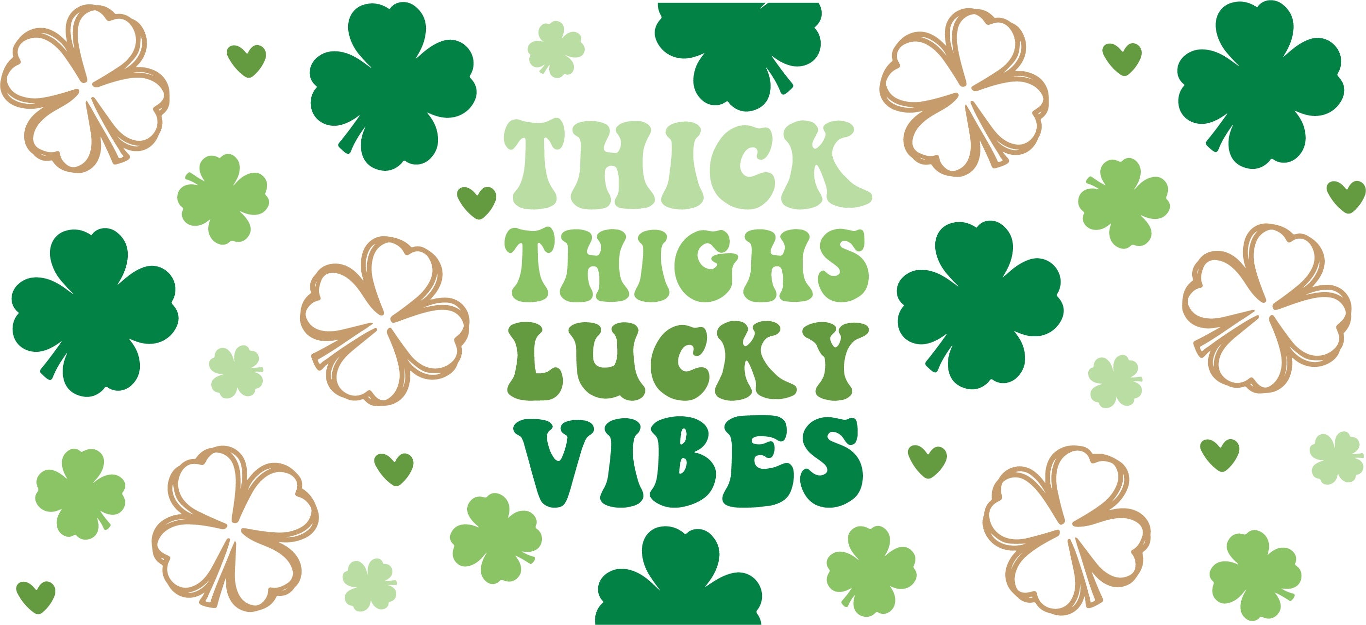 Thick Thighs Lucky Vibes Irish 20 oz Skinny Tumbler - Adult & Kids T-Shirts, Sweatshirts & Hoodies apparel design preview 2