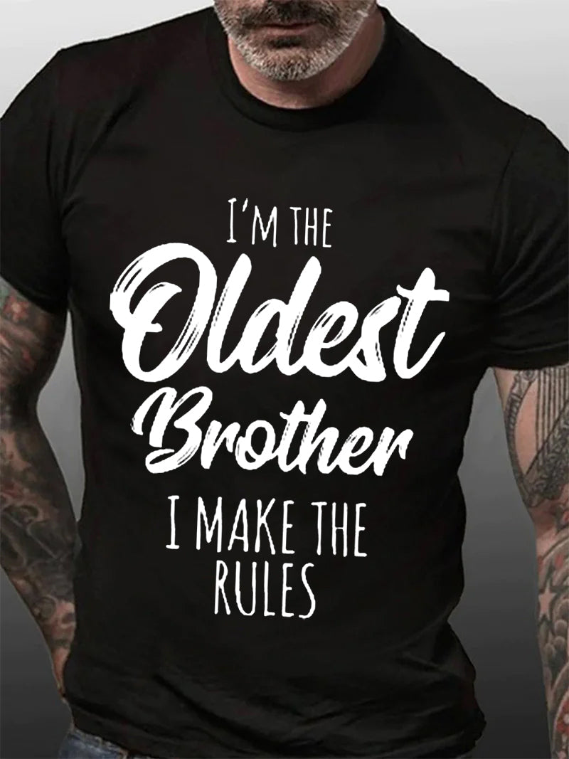 I'm The Oldest Brother Print Men Slogan - Adult & Kids T-Shirts, Sweatshirts & Hoodies apparel design preview 3