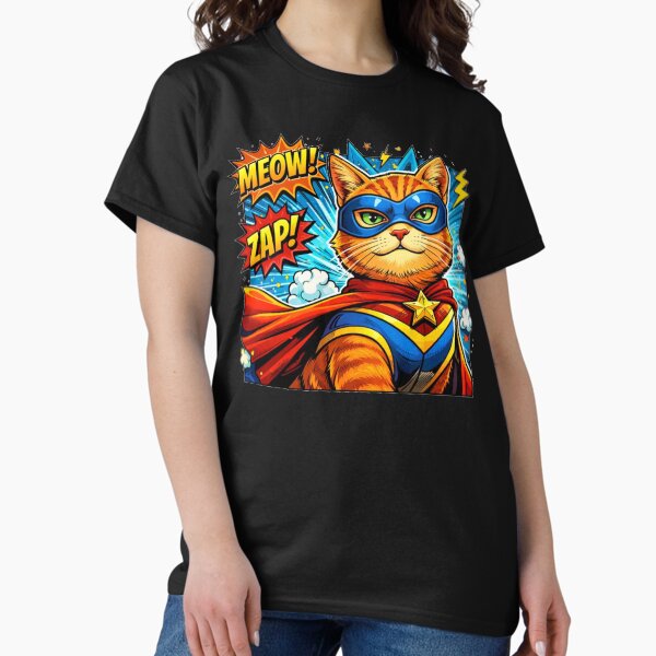 Superhero Cat Comic "MEOW! ZAP!" - Adult & Kids T-Shirts, Sweatshirts & Hoodies apparel design preview 1