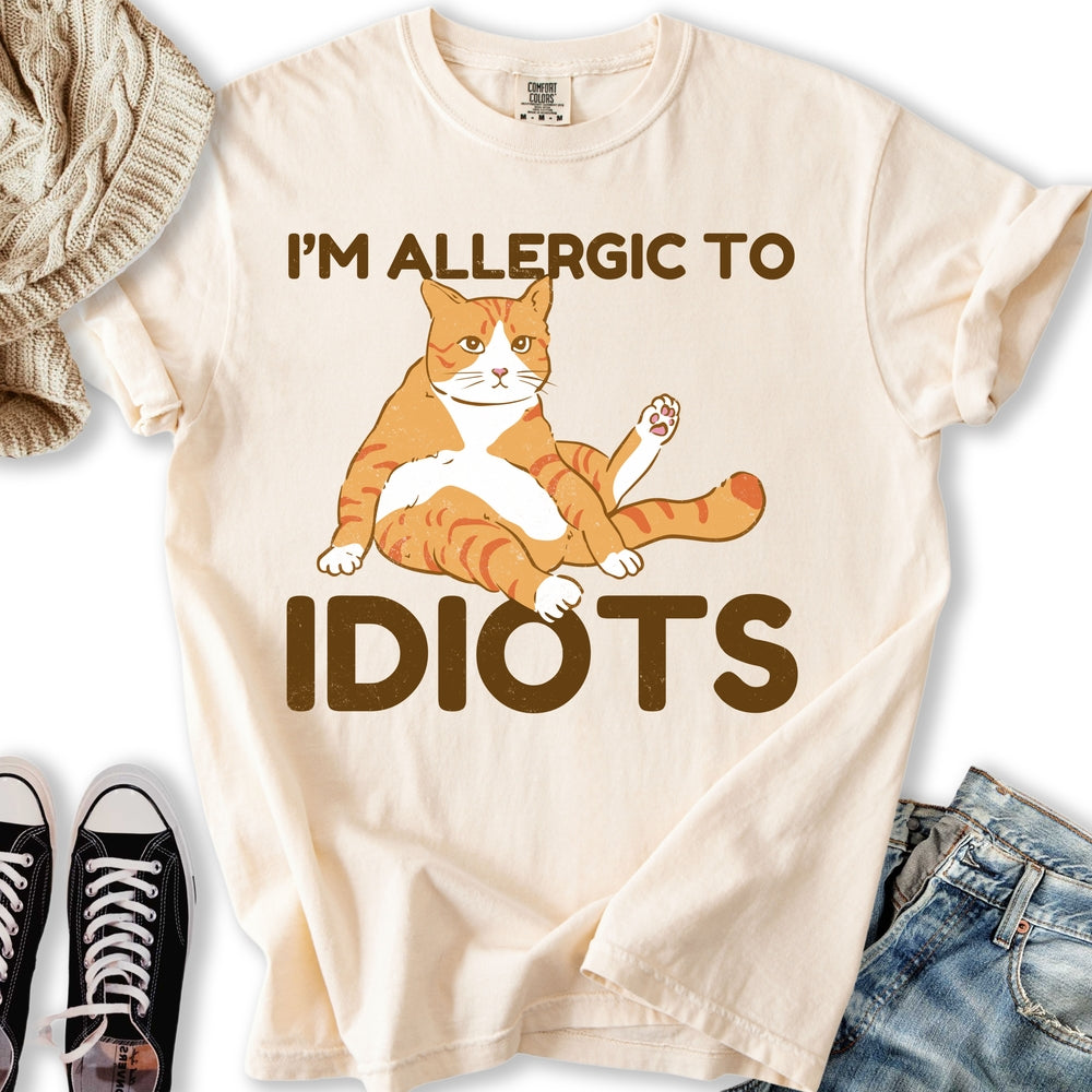 Allergic To Idiots Cat - Adult & Kids T-Shirts, Sweatshirts & Hoodies apparel design preview 1