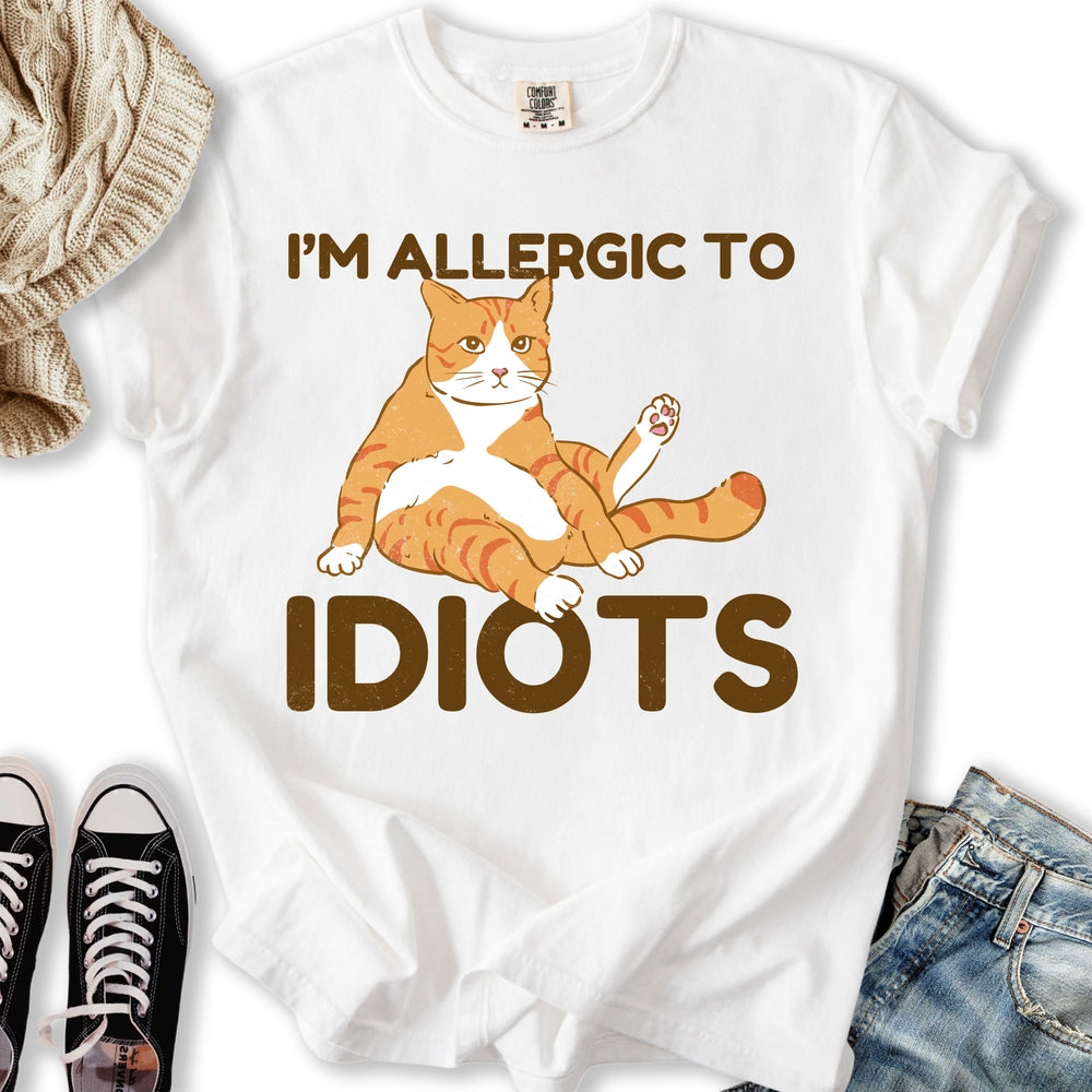 Allergic To Idiots Cat - Adult & Kids T-Shirts, Sweatshirts & Hoodies apparel design preview 2