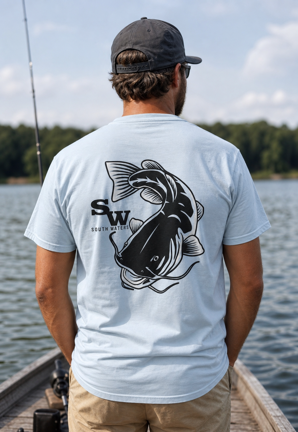 Backwoods South Waters Catfish Comfort Colors - Adult & Kids T-Shirts, Sweatshirts & Hoodies apparel design preview 1