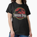 Jurassic Park Retro Red Distressed Logo - Adult & Kids T-Shirts, Sweatshirts & Hoodies apparel design preview 1