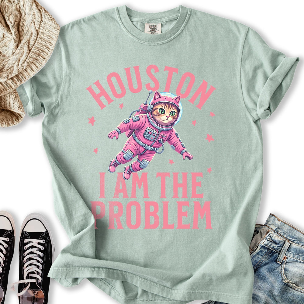 Houston Cat Pink - Adult & Kids T-Shirts, Sweatshirts & Hoodies apparel design preview 2