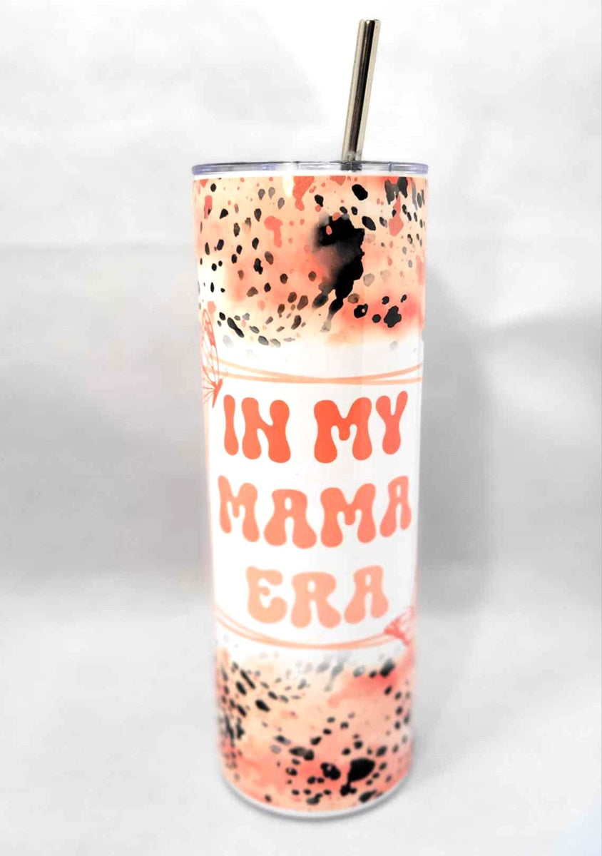 In My Mama Era 20 oz Skinny Tumbler Cup With Straw - Adult & Kids T-Shirts, Sweatshirts & Hoodies apparel design preview 2