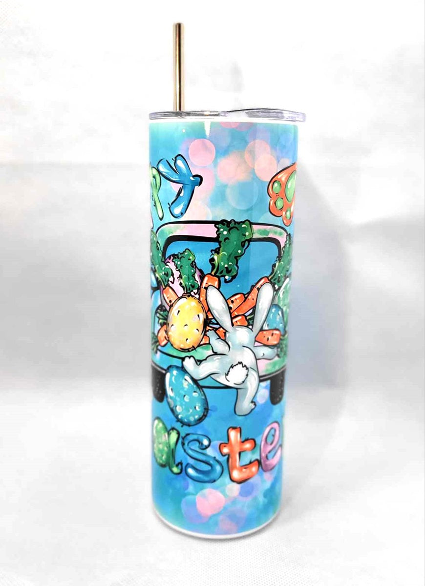 Easter Bunny Hoppy 20 oz Skinny Tumbler Cup With - Adult & Kids T-Shirts, Sweatshirts & Hoodies apparel design preview 2