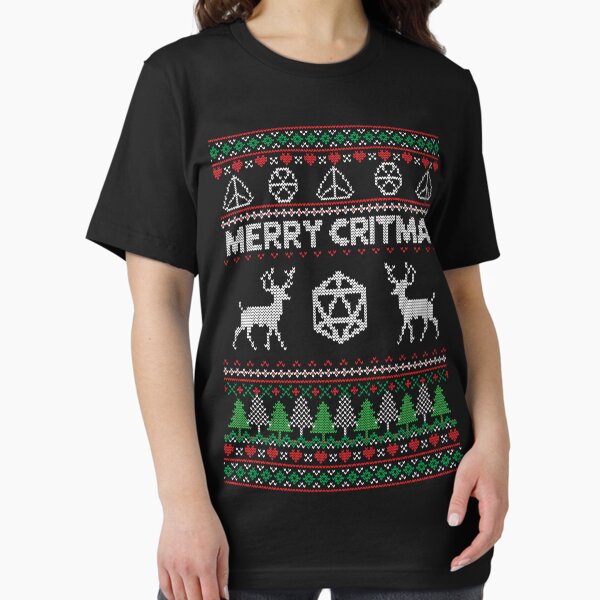 Merry Critmas DND Ugly Sweater - Adult & Kids T-Shirts, Sweatshirts & Hoodies apparel design preview 1