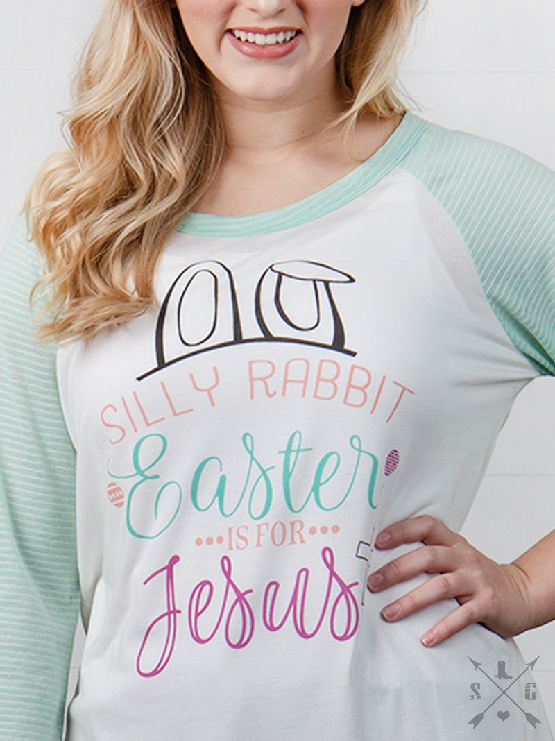 Bjaxx Southern Grace Easter Is For Jesus Raglan - Adult & Kids T-Shirts, Sweatshirts & Hoodies apparel design preview 2
