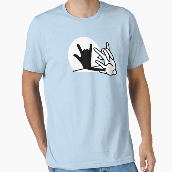 Funny rabbit shadow hand ROCK music HARD fan - Adult & Kids T-Shirts, Sweatshirts & Hoodies apparel design preview 1