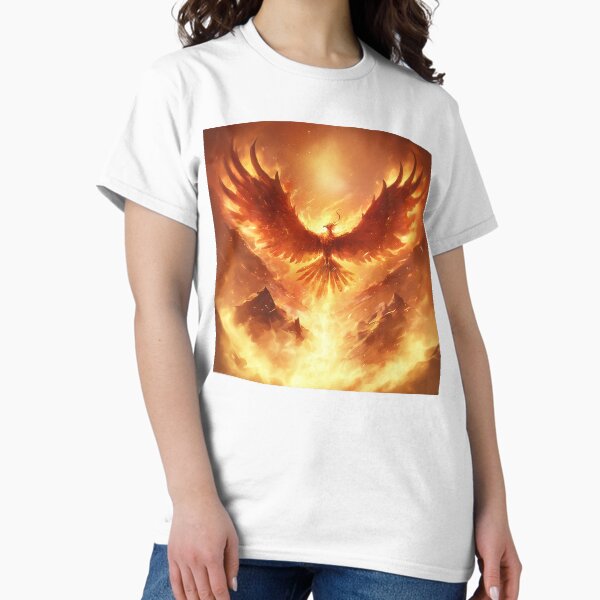 Legendary Phoenix Rising Above Burning Mountains - Adult & Kids T-Shirts, Sweatshirts & Hoodies apparel design preview 1