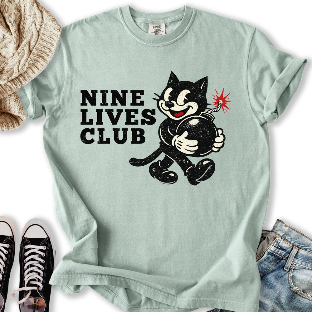 Vintage Nine Lives Club - Adult & Kids T-Shirts, Sweatshirts & Hoodies apparel design preview 2
