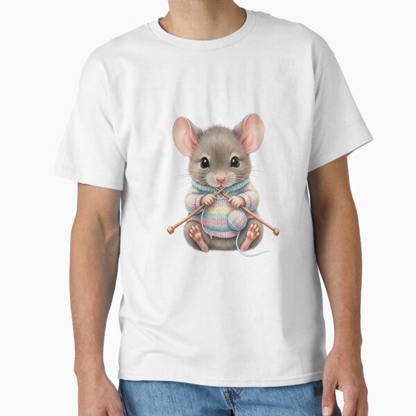 Cozy Knitting Mouse Cute Hobbies Series - Adult & Kids T-Shirts, Sweatshirts & Hoodies apparel design preview 1