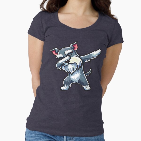 Schnauzer Cute Dabbing Fitted Scoop - Adult & Kids T-Shirts, Sweatshirts & Hoodies apparel design preview 1