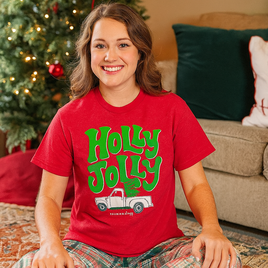 Southernology Statement Holly Jolly Holiday Canvas - Adult & Kids T-Shirts, Sweatshirts & Hoodies apparel design preview 1