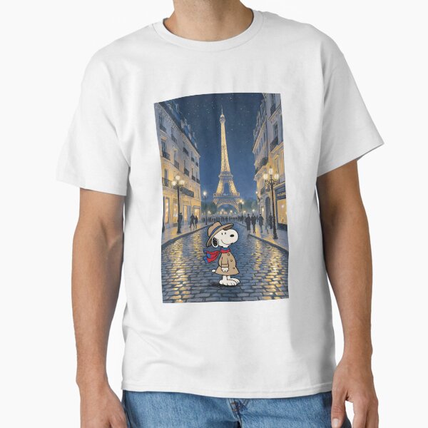 Peanuts Snoopy in Paris Vintage Travel Tourism - Adult & Kids T-Shirts, Sweatshirts & Hoodies apparel design preview 1