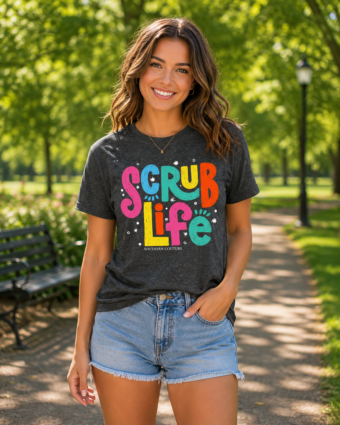 Southern Couture Soft Collection Scrub Life Nurse - Adult & Kids T-Shirts, Sweatshirts & Hoodies apparel design preview 1