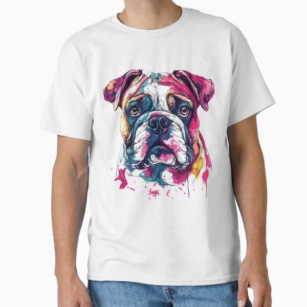 Bulldog Cute Colorful Dog Illustration - Adult & Kids T-Shirts, Sweatshirts & Hoodies apparel design preview 1