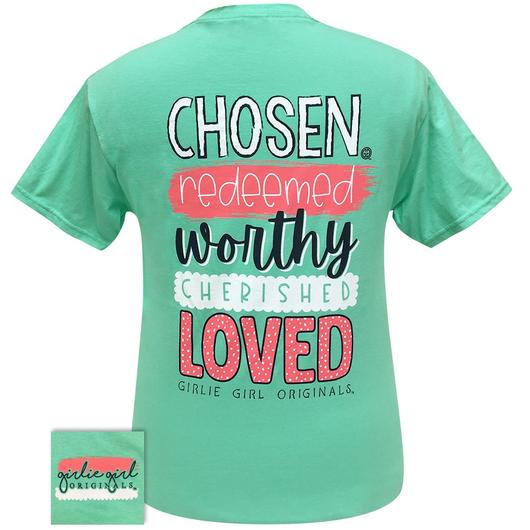 Girlie Girl Originals Preppy Chosen Redeemed Worthy - Adult & Kids T-Shirts, Sweatshirts & Hoodies apparel design preview 1