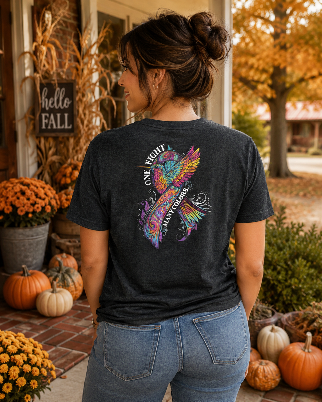 Southern Couture Classic One Fight Many Colors Cancer - Adult & Kids T-Shirts, Sweatshirts & Hoodies apparel design preview 1