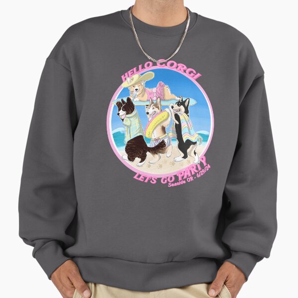 Hello Corgi, let's go party! - Adult & Kids T-Shirts, Sweatshirts & Hoodies apparel design preview 1