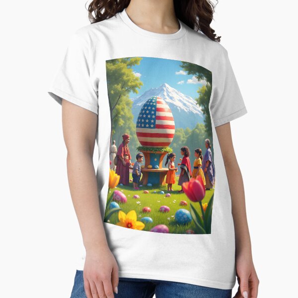 American Flag Easter Egg Family Gathering - Adult & Kids T-Shirts, Sweatshirts & Hoodies apparel design preview 1