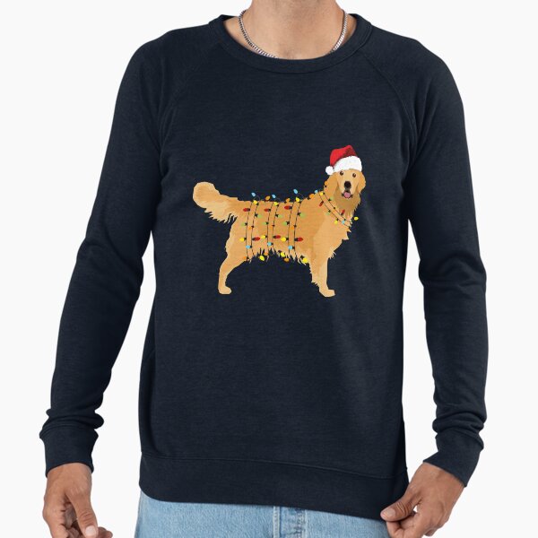 Golden Retriever Holiday Christmas Light Lightweight - Adult & Kids T-Shirts, Sweatshirts & Hoodies apparel design preview 1
