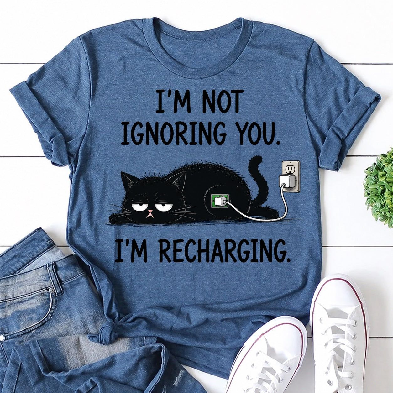 I'm Not Igonring You Cat Print Women Slogan - Adult & Kids T-Shirts, Sweatshirts & Hoodies apparel design preview 1