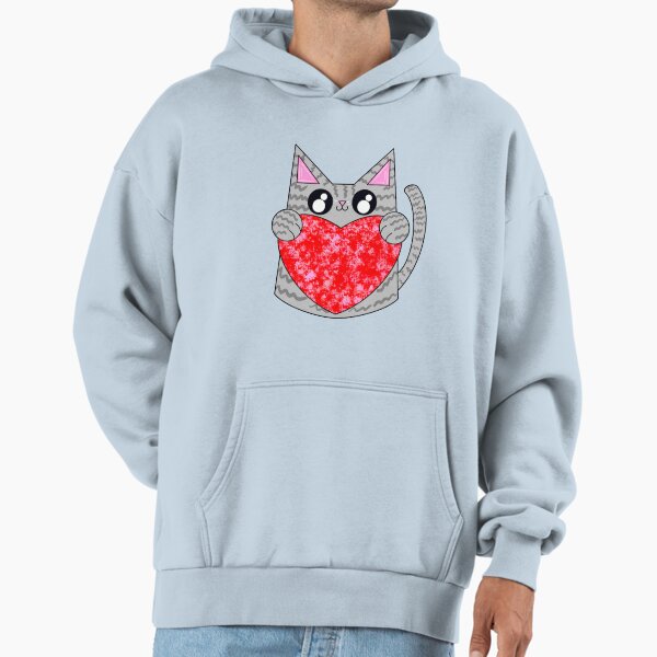 Zippers The Gray Cat With Valentines Heart - Adult & Kids T-Shirts, Sweatshirts & Hoodies apparel design preview 1