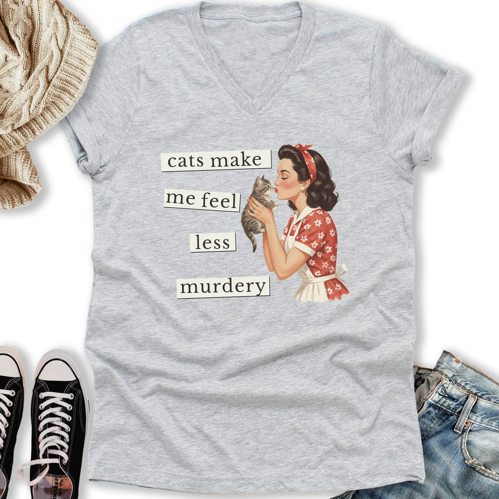 Less Murdery V-Neck - Adult & Kids T-Shirts, Sweatshirts & Hoodies apparel design preview 1