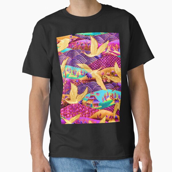 Golden cranes flying - Adult & Kids T-Shirts, Sweatshirts & Hoodies apparel design preview 1