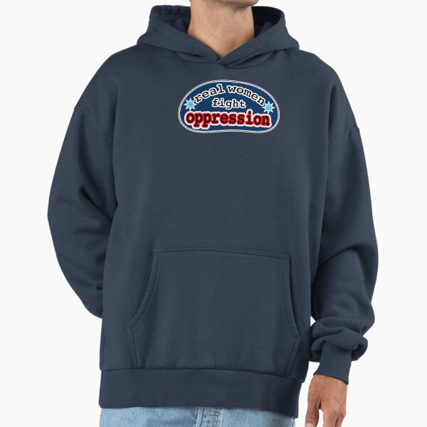 Real women fight oppression, blue background - Adult & Kids T-Shirts, Sweatshirts & Hoodies apparel design preview 1