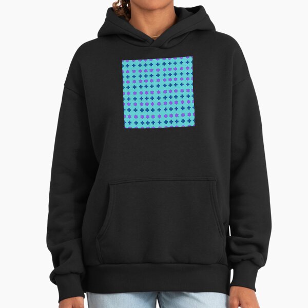 Purple Stars and Dark Blue Crosses on Cyan background - Adult & Kids T-Shirts, Sweatshirts & Hoodies apparel design preview 1