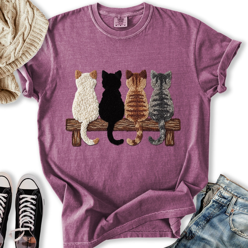 Four Cats Faux Yarn Printed - Adult & Kids T-Shirts, Sweatshirts & Hoodies apparel design preview 1