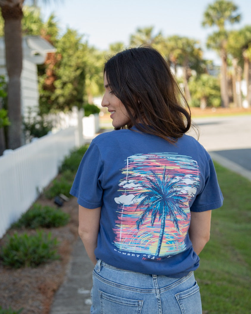 Southernology Palm Sunset Comfort Colors - Adult & Kids T-Shirts, Sweatshirts & Hoodies apparel design preview 1