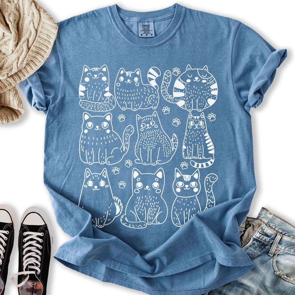 Line Art Cats - Adult & Kids T-Shirts, Sweatshirts & Hoodies apparel design preview 2