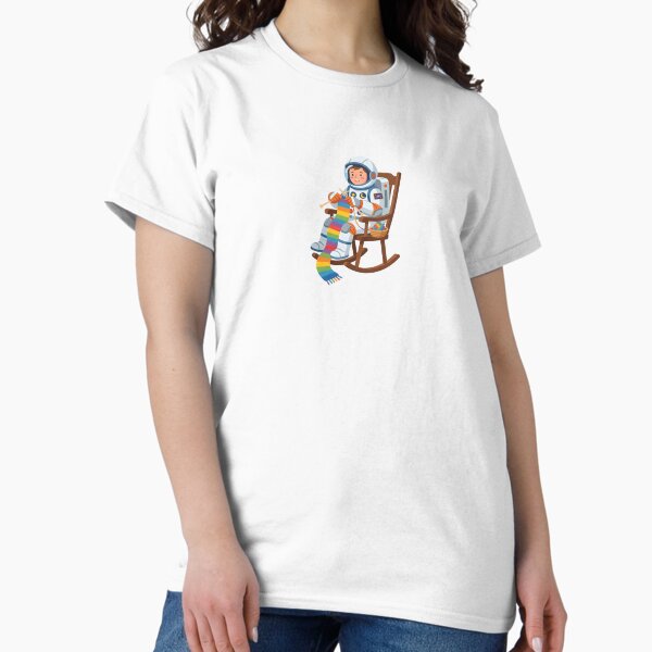 Cozy Astronaut Knitting a Colorful Scarf - Adult & Kids T-Shirts, Sweatshirts & Hoodies apparel design preview 1