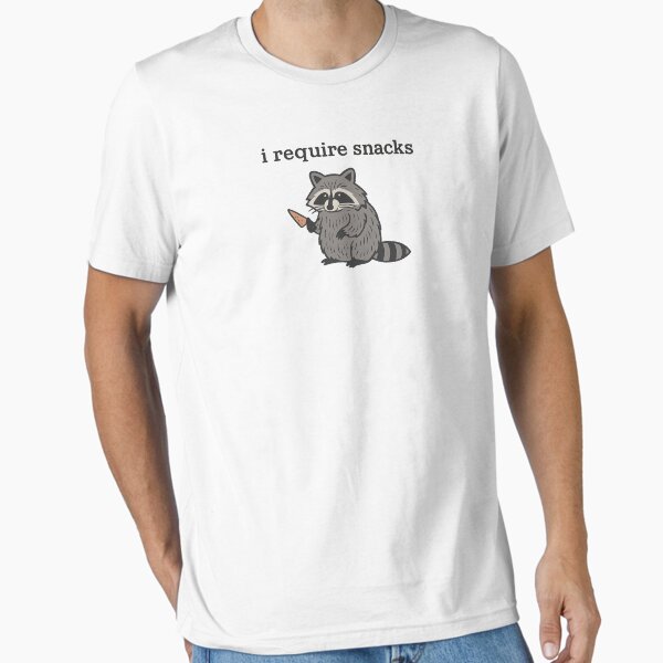 I Require Snacks Funny Raccoon - Adult & Kids T-Shirts, Sweatshirts & Hoodies apparel design preview 1
