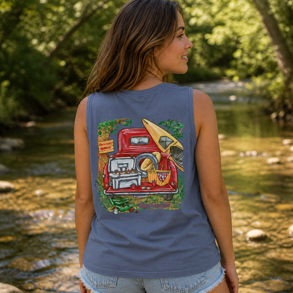 Sassy Frass Lake Truck Summer Swimming Fishing - Adult & Kids T-Shirts, Sweatshirts & Hoodies apparel design preview 1