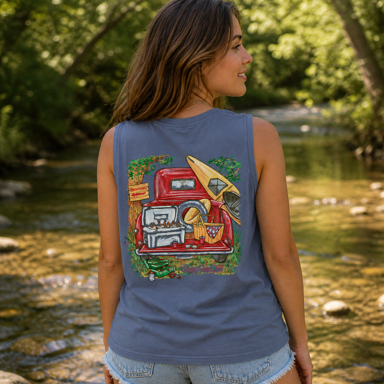 Sassy Frass Lake Truck Summer Swimming Fishing - Adult & Kids T-Shirts, Sweatshirts & Hoodies apparel design preview 1