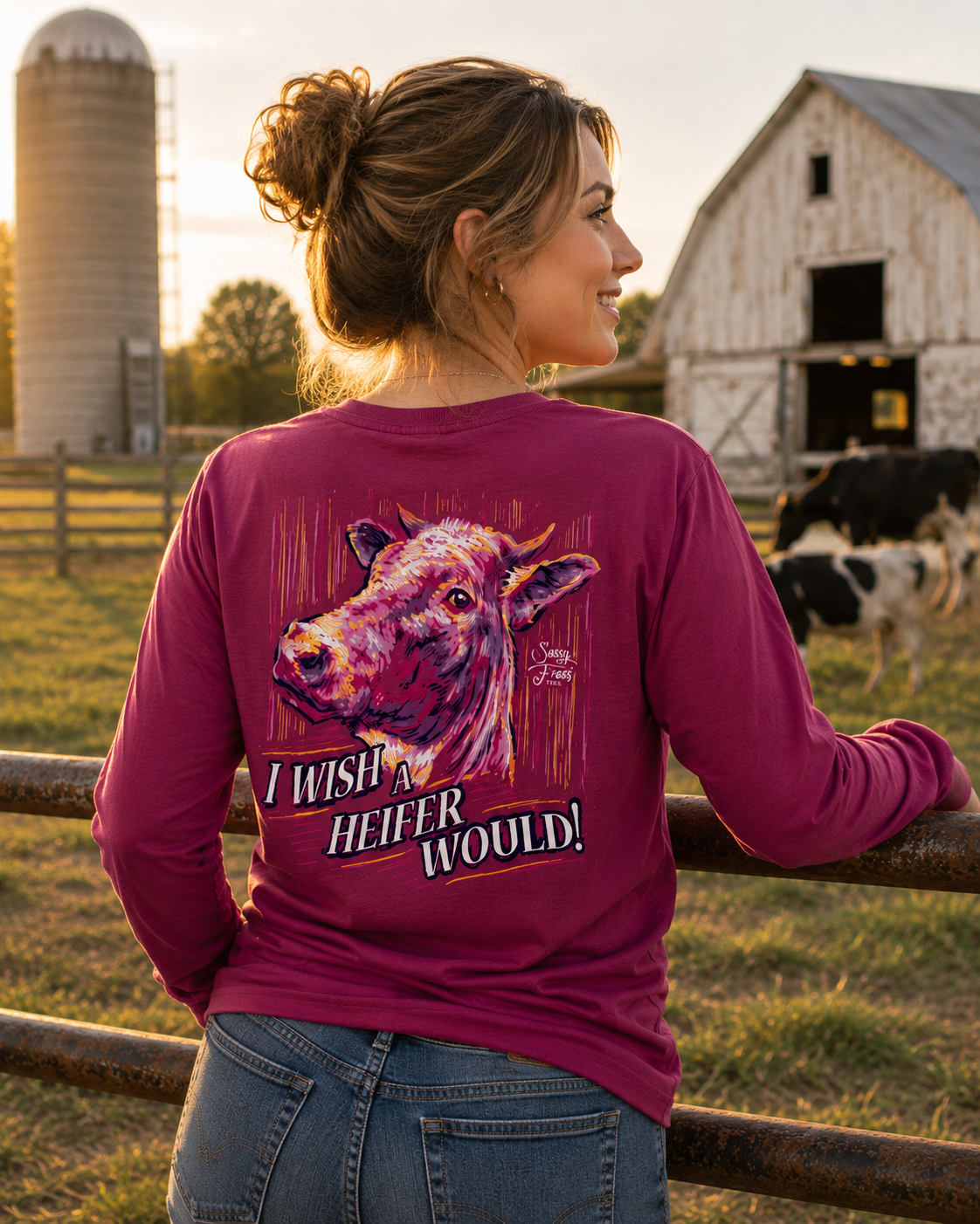 SALE Sassy Frass Preppy Wish Heifer Would Cow - Adult & Kids T-Shirts, Sweatshirts & Hoodies apparel design preview 1